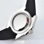 Men's Black GMT Automatic Watch with Rubber Strap - Image 5
