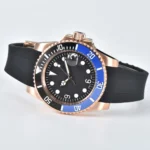 Men's Rose Gold Automatic Dive Watch with Rubber Strap - Image 5