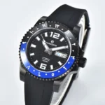 Men's Black Case And Blue Bezel Automatic Watch - Image 5