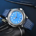 Men's Blue Dial Automatic Diver Watch - Image 7