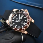 Men's Bronze GMT Automatic Watch with Rubber Strap - Image 6