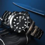 All-Black Diver Men's Automatic Watch with Sapphire Crystal - Image 6