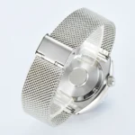 Men's Automatic Diver Watch with Blue Dial and Stainless Steel Mesh Band - Image 6