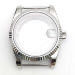 PARNSRPE 39mm recessed bezel daily style wristwatch case set, including strap and hands, sapphire glass crystal, suitable for NH35/NH36 movement - Image 2